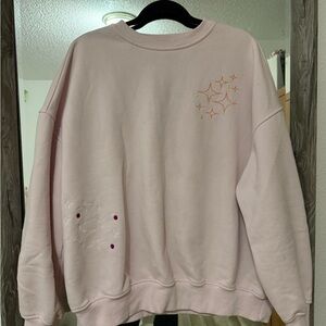 Pink Sweatshirt with Embroidery